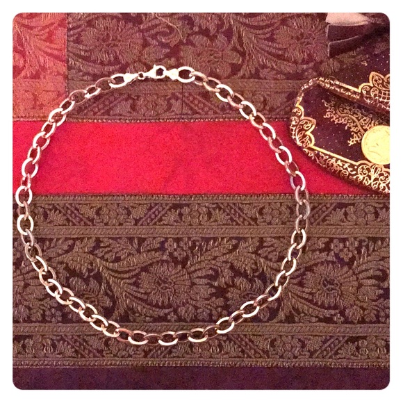 Sterling Silver 92.5 Chunky Chain  Necklace 16" - Picture 2 of 6